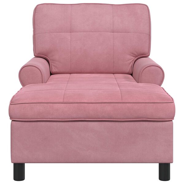 vidaXL Sill&oacute;n reclinable con coj&iacute;n Rosa 91 x 157 x 91 cm Terciopelo
