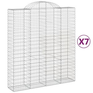 vidaXL Cestas de gaviones 7 uds forma de arco hierro 200x50x220/240 cm