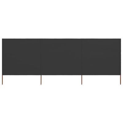 vidaXL Paravientos de playa de 3 paneles tela gris antracita 400x80 cm