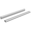 vidaXL Varilla para Armario 2 uds. Plateado 372 x 15 x 29 mm