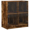 vidaXL Armario auxiliar puertas de vidrio roble ahumado 68x37x75,5 cm