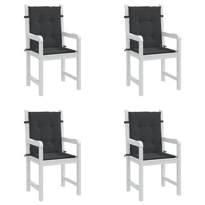 vidaXL Cojín de silla de jardín respaldo bajo 4 uds tela Oxford negro