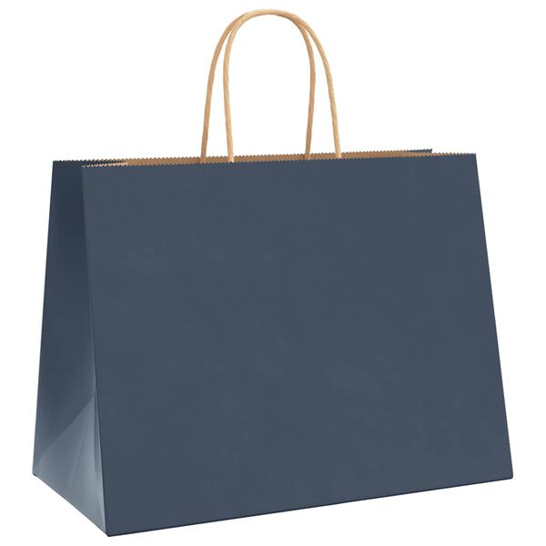 vidaXL Bolsas de papel con asas 250 uds azul 32x17x25 cm