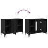 vidaXL Mueble de lavabo con estante Roble Negro 80 x 33 x 60 cm