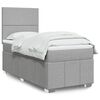 vidaXL Cama box spring con colch&oacute;n tela gris claro 80x200 cm
