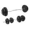 vidaXL Juego de barras y mancuernas con discos 60 kg