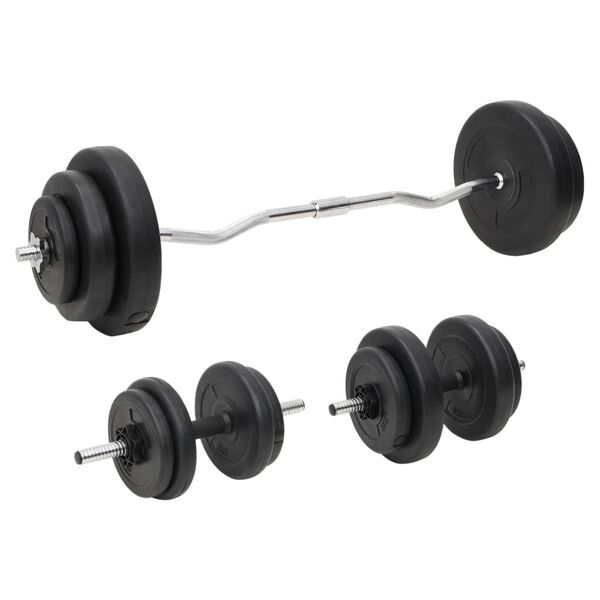 vidaXL Juego de barras y mancuernas con discos 60 kg