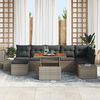 vidaXL Conjunto de sof&aacute; de jard&iacute;n 8 pcs Gris Polirat&aacute;n