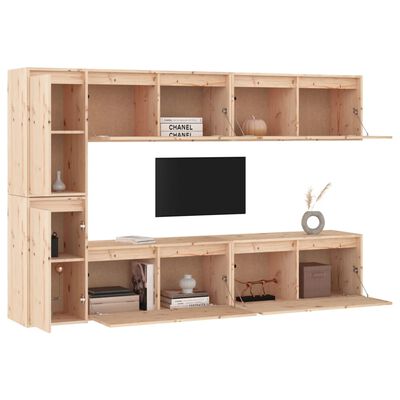 vidaXL Muebles para TV 6 piezas madera maciza de pino