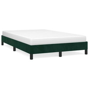 vidaXL Estructura cama sin colch&oacute;n terciopelo verde oscuro 120x200 cm