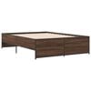 vidaXL Estructura cama madera ingenier&iacute;a metal marr&oacute;n roble 135x190 cm