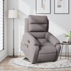 vidaXL Sill&oacute;n reclinable de masaje elevable tela gris taup&eacute;