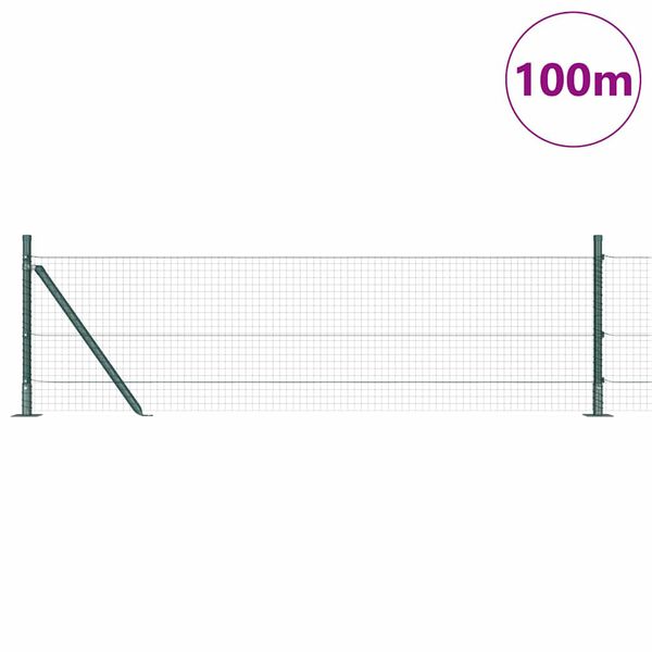 vidaXL Poste de Valla Verde 100 x 0,6 m (malla de 25 x 25 mm)