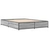 vidaXL Estructura cama madera ingenier&iacute;a metal gris Sonoma 135x190 cm