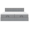 vidaXL Estructura de cama otomana colchones tela gris claro 200x200cm