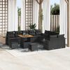 vidaXL Conjunto de sof&aacute; de jard&iacute;n 13 pcs Negro rat&aacute;n sint&eacute;tico