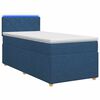 vidaXL Cama box spring con colch&oacute;n con tiras LED Azul 90 x 200 cm Tela