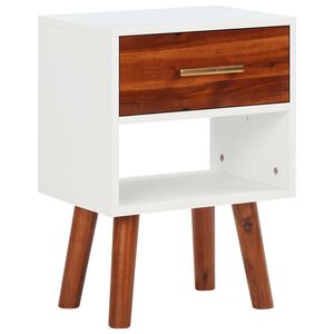 vidaXL Mesita de noche de madera maciza de acacia 40x30x57 cm