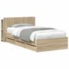 vidaXL Estructura de cama con almacenamiento y cabecero Roble Sonoma