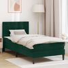 vidaXL Estructura de cama con colch&oacute;n Verde oscuro 90 x 190 cm
