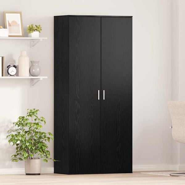 vidaXL Highboard Roble negro 80 x 39 x 178 cm Madera contrachapada