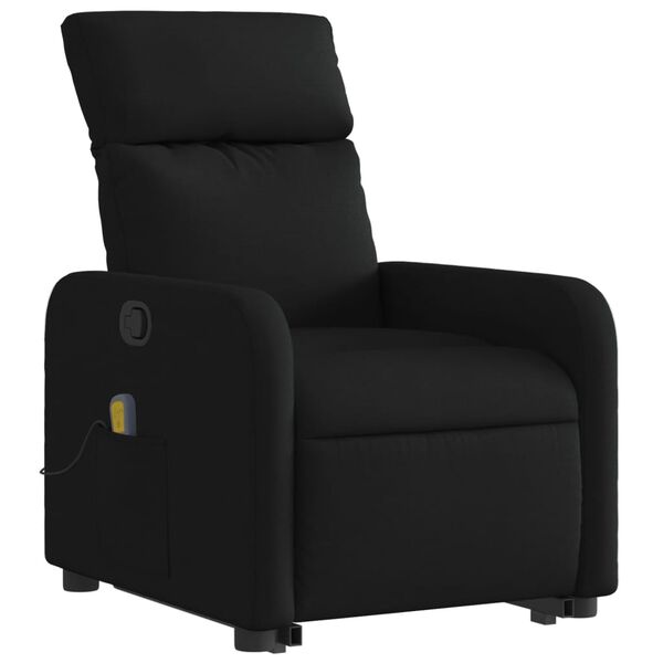 vidaXL Sill&oacute;n reclinable de masaje elevable tela negro