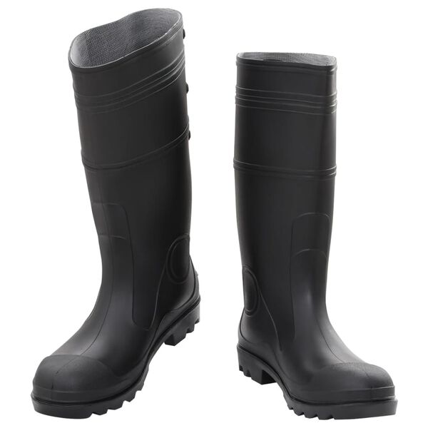 vidaXL Botas de agua negro n&uacute;mero 46 PVC