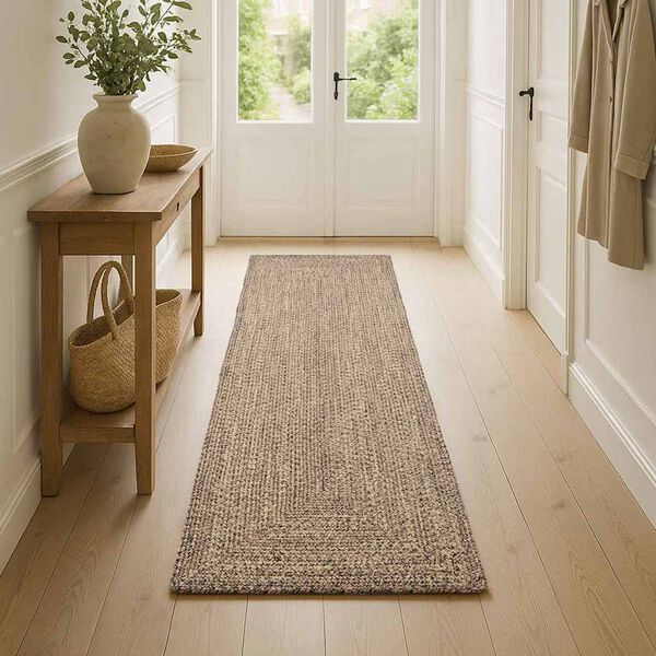 vidaXL Alfombras de &aacute;rea Rectangular Natural y negro 100 x 200 cm yute