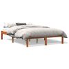 vidaXL Estructura de cama sin colch&oacute;n madera maciza marr&oacute;n 135x190 cm