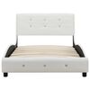 vidaXL Estructura de cama sin colchón cuero sintético blanco 90x200 cm