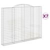 vidaXL Cestas de gaviones 7 uds forma de arco hierro 300x30x220/240 cm