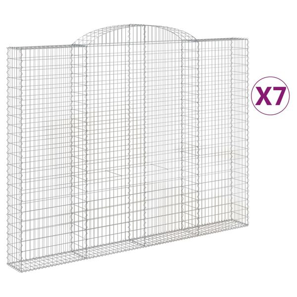 vidaXL Cestas de gaviones 7 uds forma de arco hierro 300x30x220/240 cm