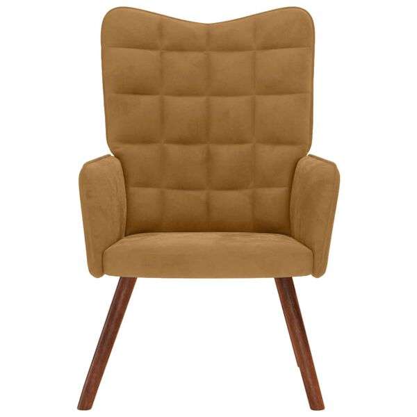 vidaXL Sillón de relax de terciopelo marrón