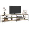 vidaXL Mueble TV metal y madera contrachapada roble Sonoma 200x30x50cm