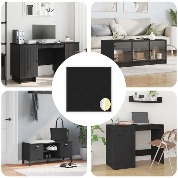 vidaXL Cubierta de Tornillo Autoadhesiva 12 pcs Negro &Oslash; 20 x 0,5 mm