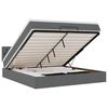 vidaXL Cama otomana con colch&oacute;n y LED tela gris oscuro 180x200cm