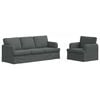 vidaXL Juego de Sof&aacute; 2 pcs Gris oscuro 201 x 80 x 85 cm tela