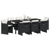 vidaXL Conjunto de Comedor de Jard&iacute;n 9 pcs Negro rat&aacute;n sint&eacute;tico