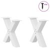 vidaXL Patas para mesa de centro en forma de X (2 unidades), color blanco, 50 x (42-43) cm, acero