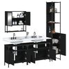 vidaXL Juego de muebles de baño 4 pzas madera contrachapada negro