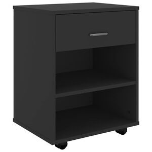 vidaXL Armario con ruedas madera contrachapada negro 46x36x59 cm