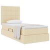 vidaXL Cama con almacenamiento y colch&oacute;n Crema 100 x 200 cm Poli&eacute;ster