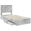 vidaXL Cama con almacenamiento con cabecera Gris Concreto 75 x 190 cm