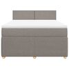 vidaXL Cama box spring con colch&oacute;n tela gris taupe 160x200 cm