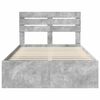 vidaXL Estructura de cama con cabecera Gris concreto 135 x 190 cm