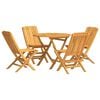vidaXL Juego de comedor para jard&iacute;n 5 piezas madera maciza de teca