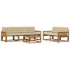 vidaXL Conjunto de sof&aacute;s de exterior con coj&iacute;n 6 pcs Natural y Beige