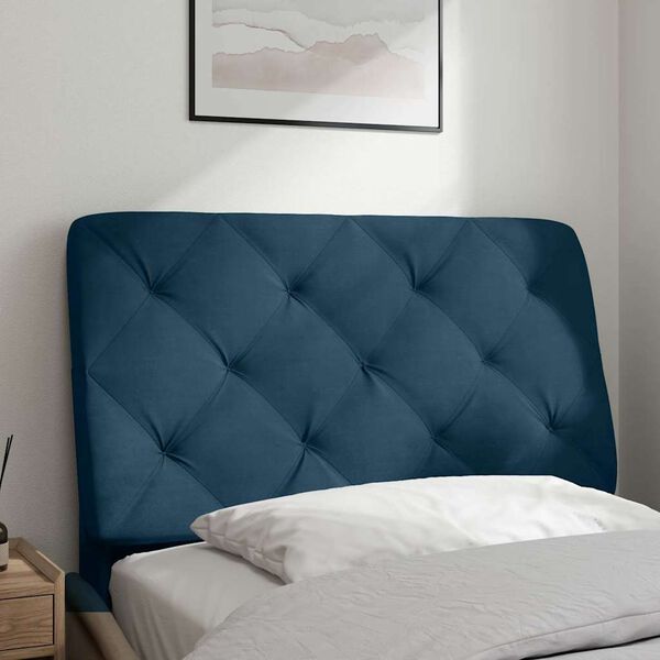 vidaXL Cabecero de cama acolchado terciopelo azul 80 cm