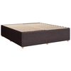 vidaXL Cama box spring con colch&oacute;n tela marr&oacute;n oscuro 200x200 cm
