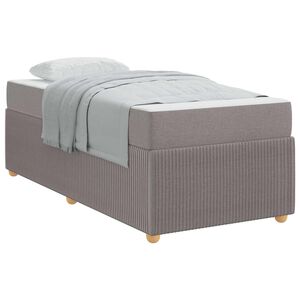 vidaXL Estructura de cama con colch&oacute;n Taup&eacute; 80 x 200 cm tela